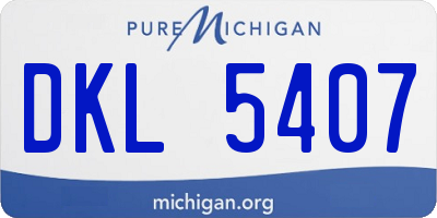 MI license plate DKL5407