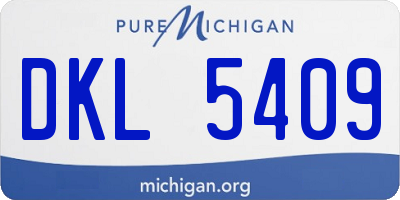 MI license plate DKL5409