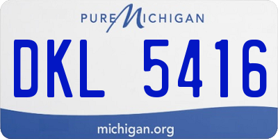 MI license plate DKL5416