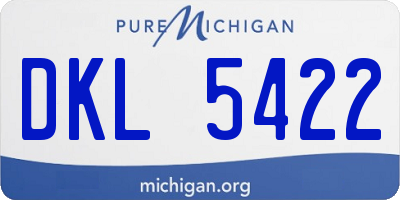 MI license plate DKL5422