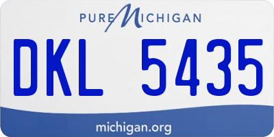 MI license plate DKL5435