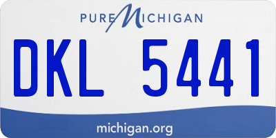 MI license plate DKL5441