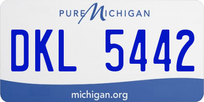 MI license plate DKL5442