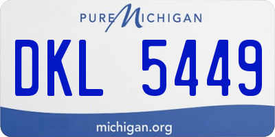 MI license plate DKL5449