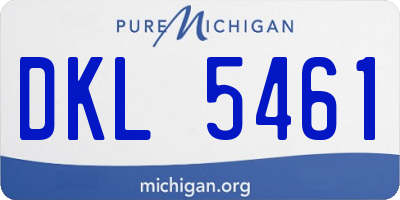 MI license plate DKL5461