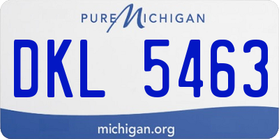 MI license plate DKL5463