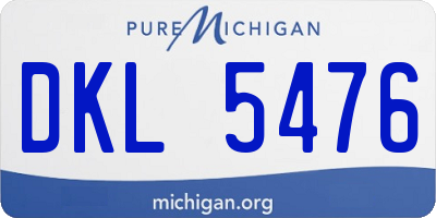 MI license plate DKL5476