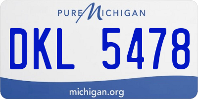 MI license plate DKL5478