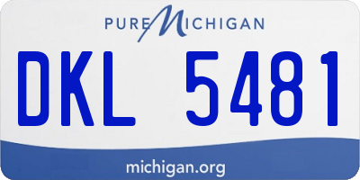 MI license plate DKL5481