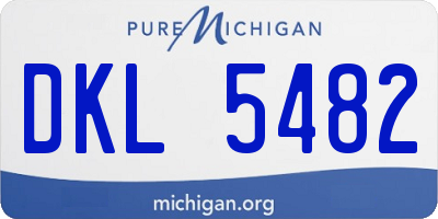 MI license plate DKL5482
