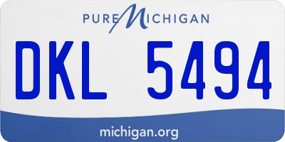 MI license plate DKL5494