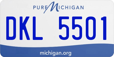 MI license plate DKL5501