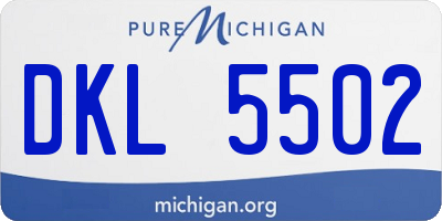 MI license plate DKL5502