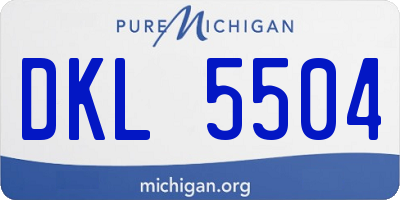 MI license plate DKL5504