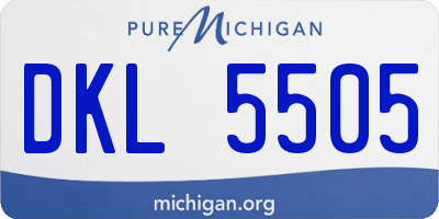MI license plate DKL5505