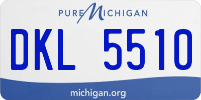 MI license plate DKL5510