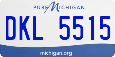 MI license plate DKL5515