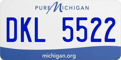 MI license plate DKL5522
