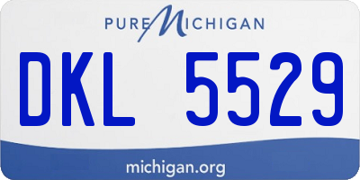 MI license plate DKL5529