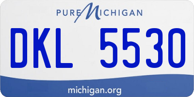 MI license plate DKL5530
