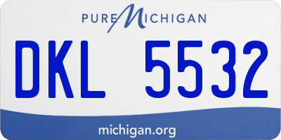 MI license plate DKL5532