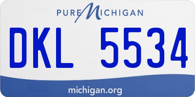 MI license plate DKL5534