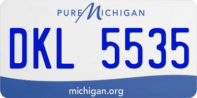 MI license plate DKL5535