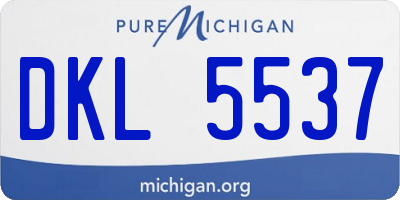 MI license plate DKL5537