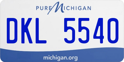 MI license plate DKL5540