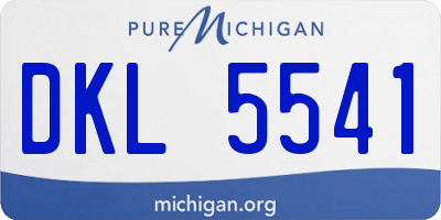 MI license plate DKL5541