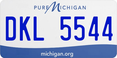 MI license plate DKL5544