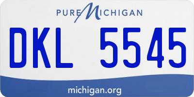 MI license plate DKL5545