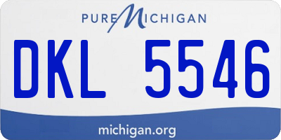 MI license plate DKL5546
