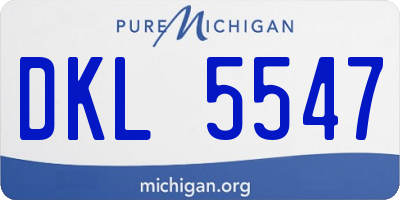 MI license plate DKL5547