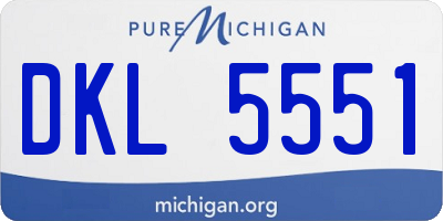 MI license plate DKL5551