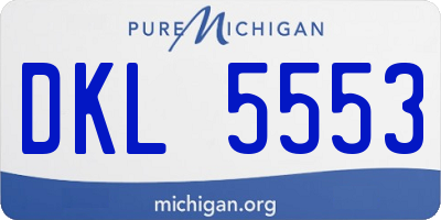 MI license plate DKL5553
