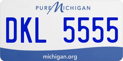 MI license plate DKL5555