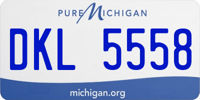 MI license plate DKL5558
