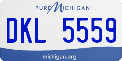 MI license plate DKL5559