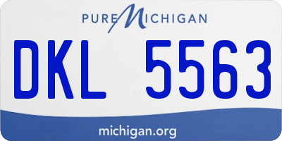MI license plate DKL5563