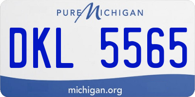 MI license plate DKL5565