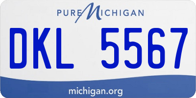 MI license plate DKL5567