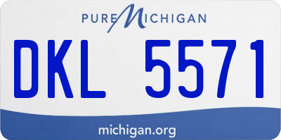 MI license plate DKL5571