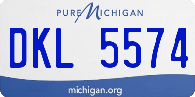 MI license plate DKL5574