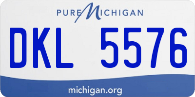 MI license plate DKL5576