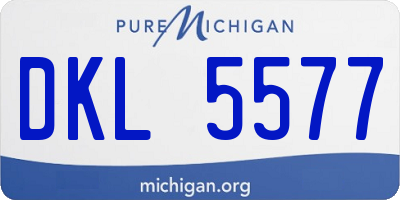 MI license plate DKL5577