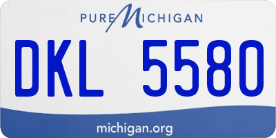 MI license plate DKL5580