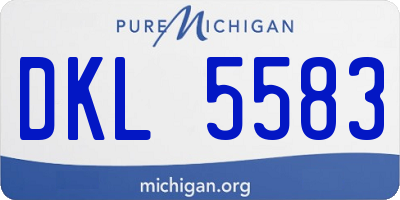 MI license plate DKL5583