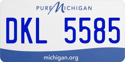 MI license plate DKL5585