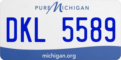 MI license plate DKL5589